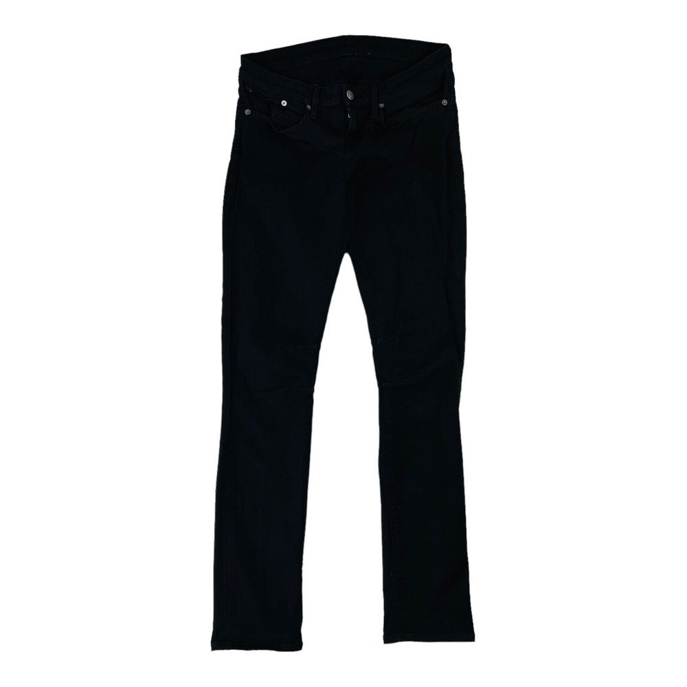 Helmut Lang Black Waxed 5 Pocket Cotton Spandex Jeans Womens Size 27X30